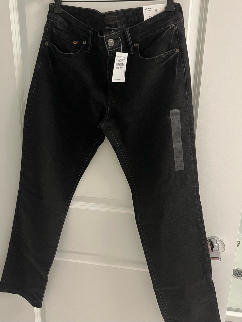 NWT American Eagle AirFlex+ Slim Straight Black Jeans – 31x32